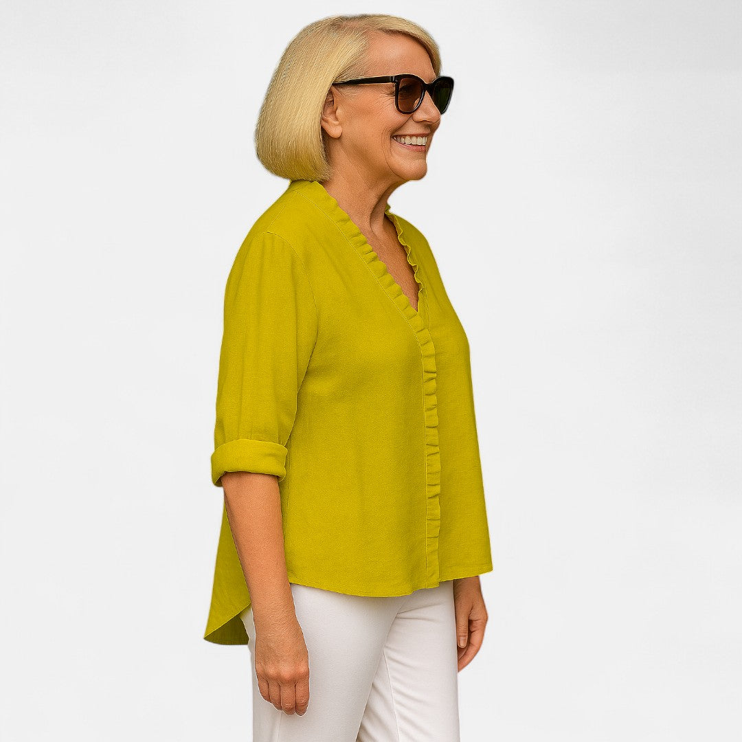 Lianhua™ - Mysig blus med volanger