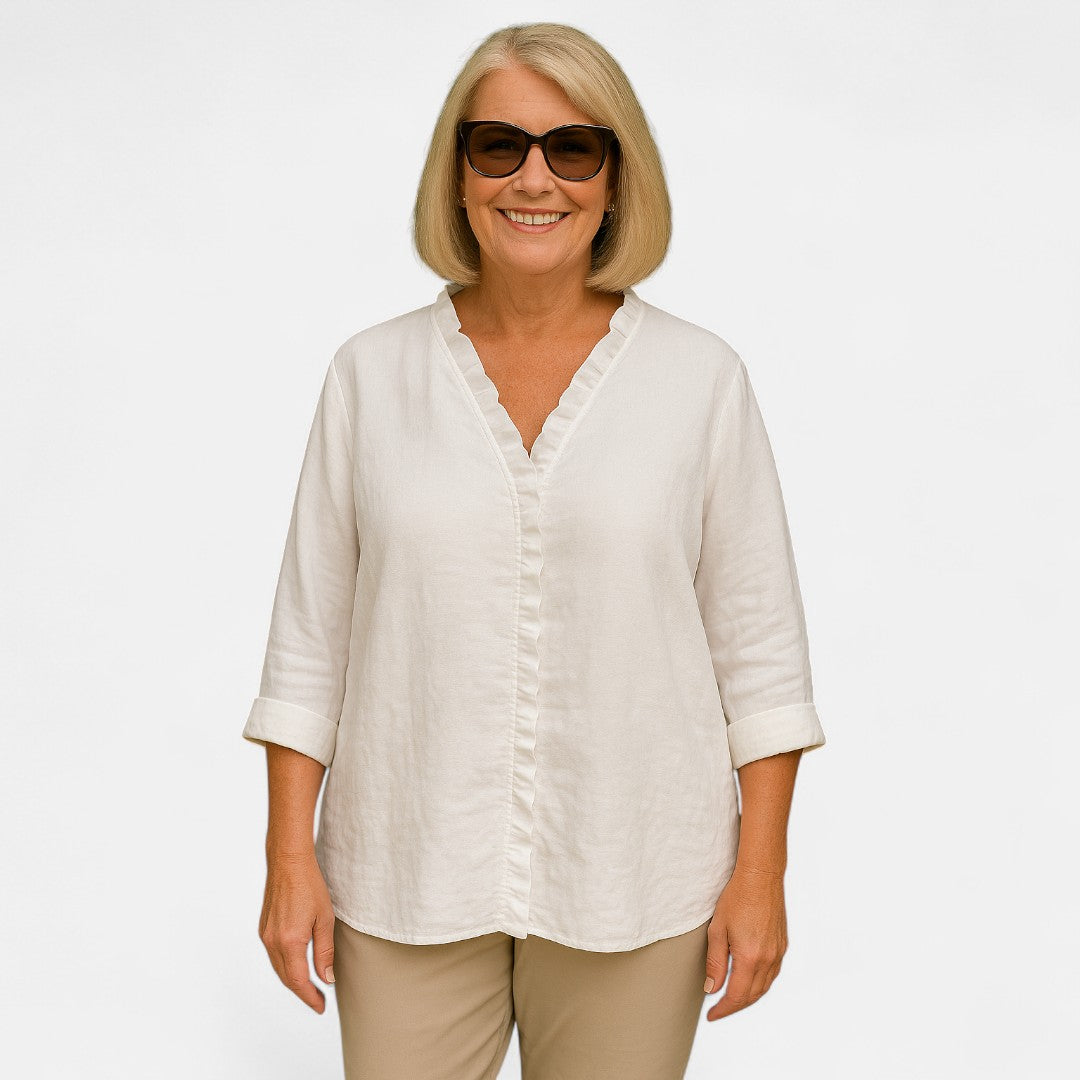 Lianhua™ - Mysig blus med volanger