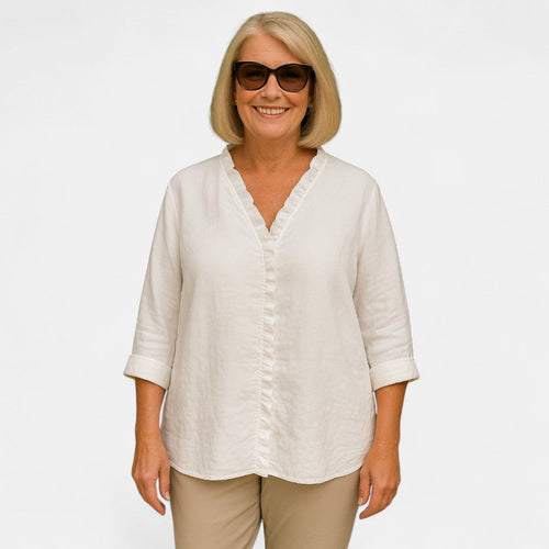 Lianhua™ - Mysig blus med volanger