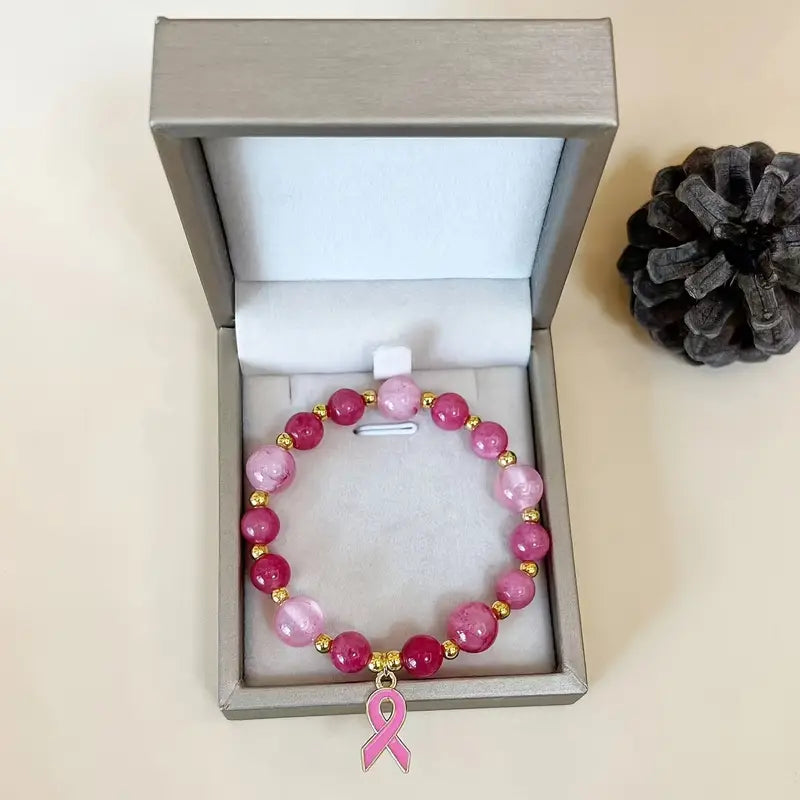 Blush Bead Bracelet |  Stöd bröstcancer