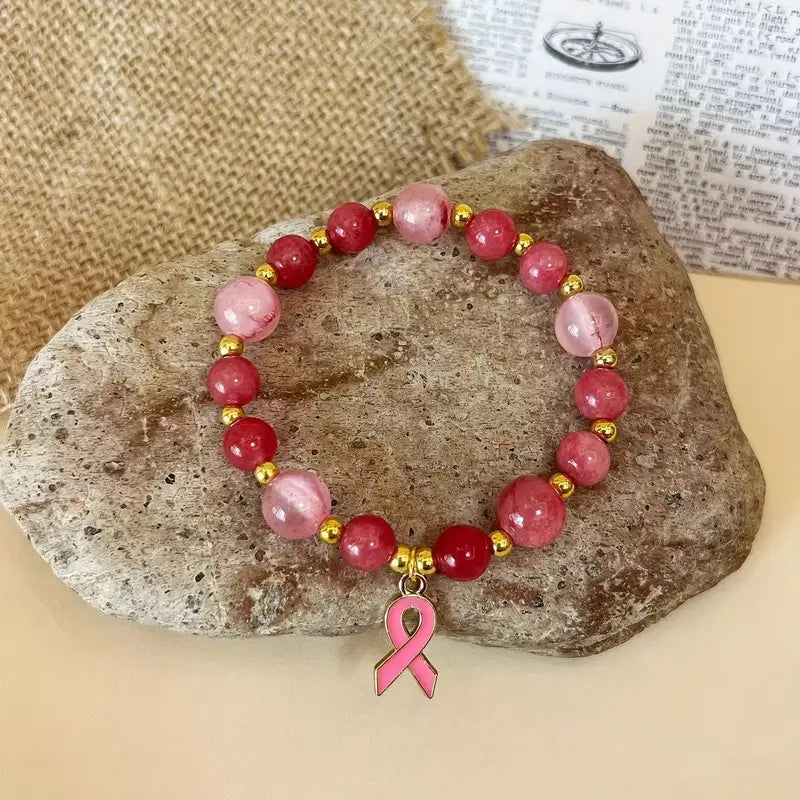 Blush Bead Bracelet |  Stöd bröstcancer