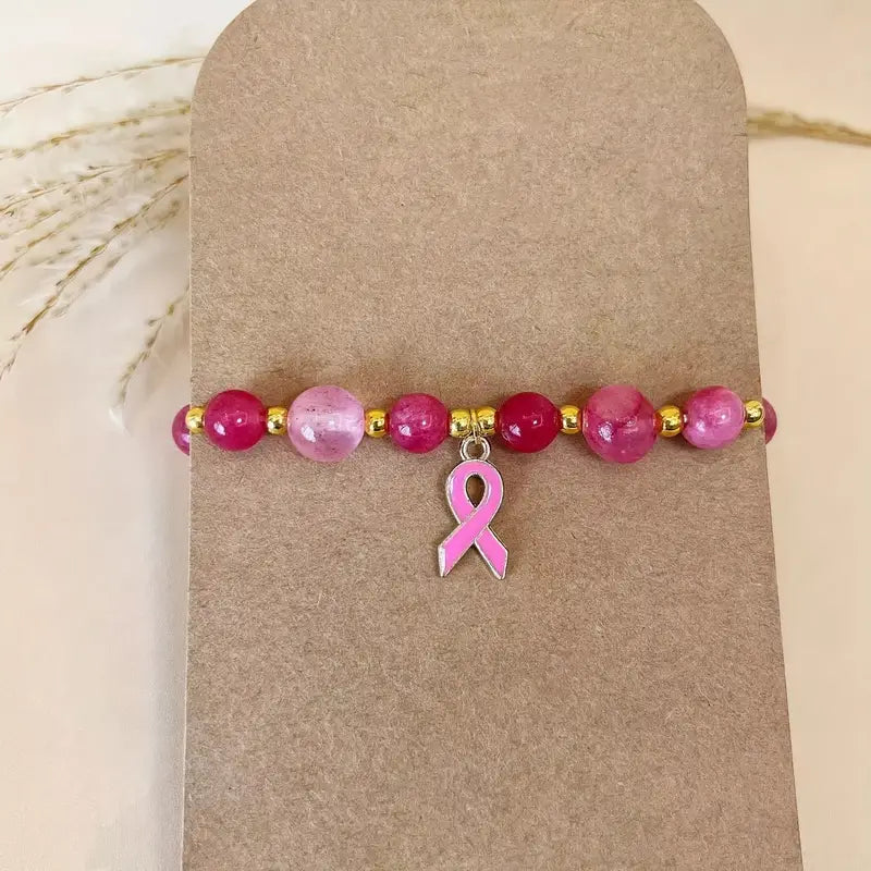 Blush Bead Bracelet |  Stöd bröstcancer