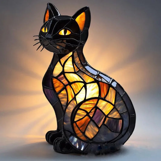 Upplyst Midnight Cat-lampa