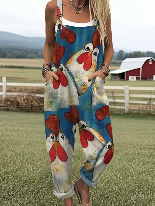 Alonah™ - Jumpsuit med tryck av kyckling