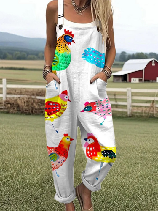 Wrenlee™ - Jumpsuit med tryck av kyckling